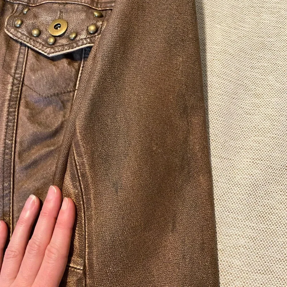 Wilsons Leather Crop Studded Leather Jacket - Picture 9 of 15